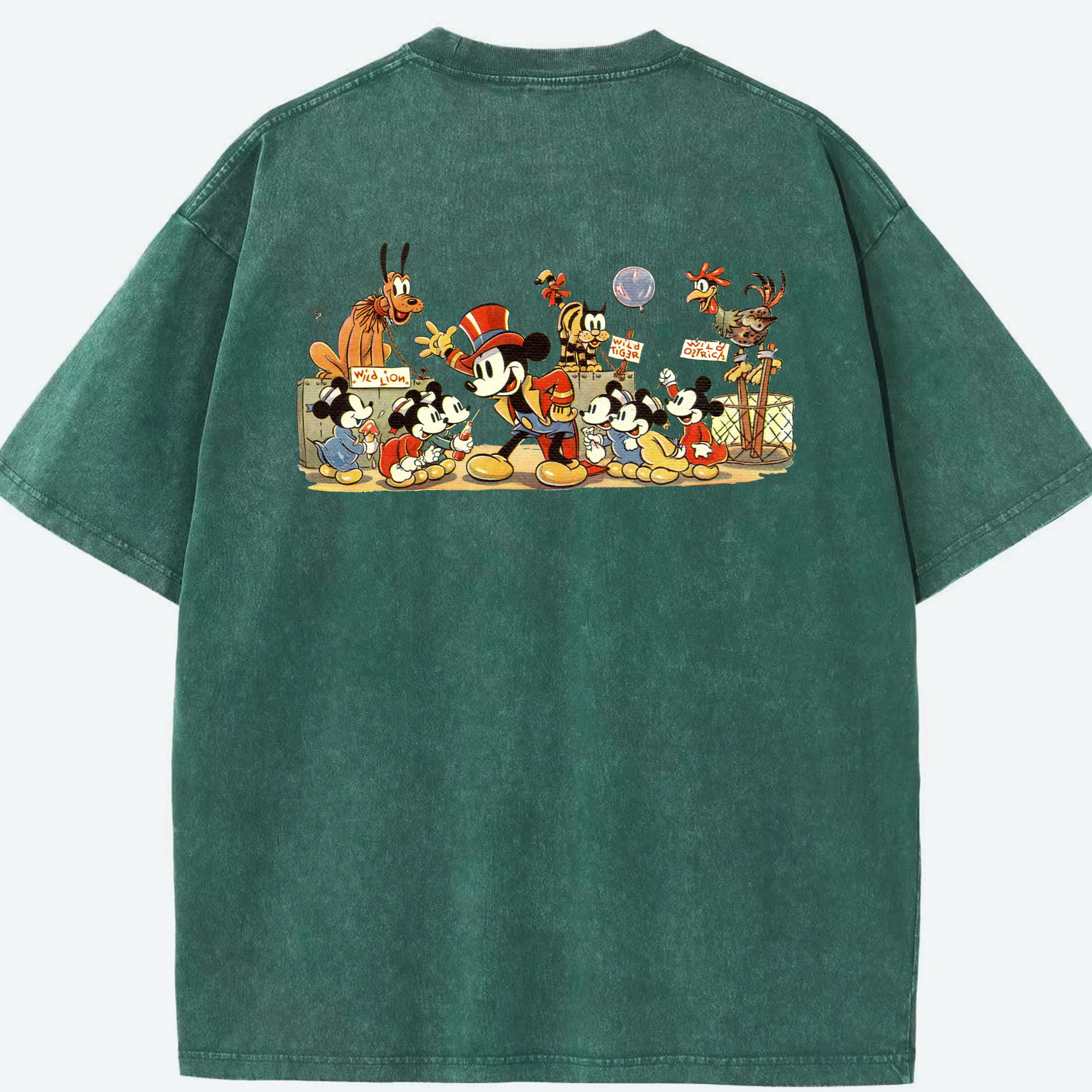 （画像用） ミッキーマウス Mickey Mouse 綿100% ヴィンテージ風 半袖Tシャツ（背面プリント）